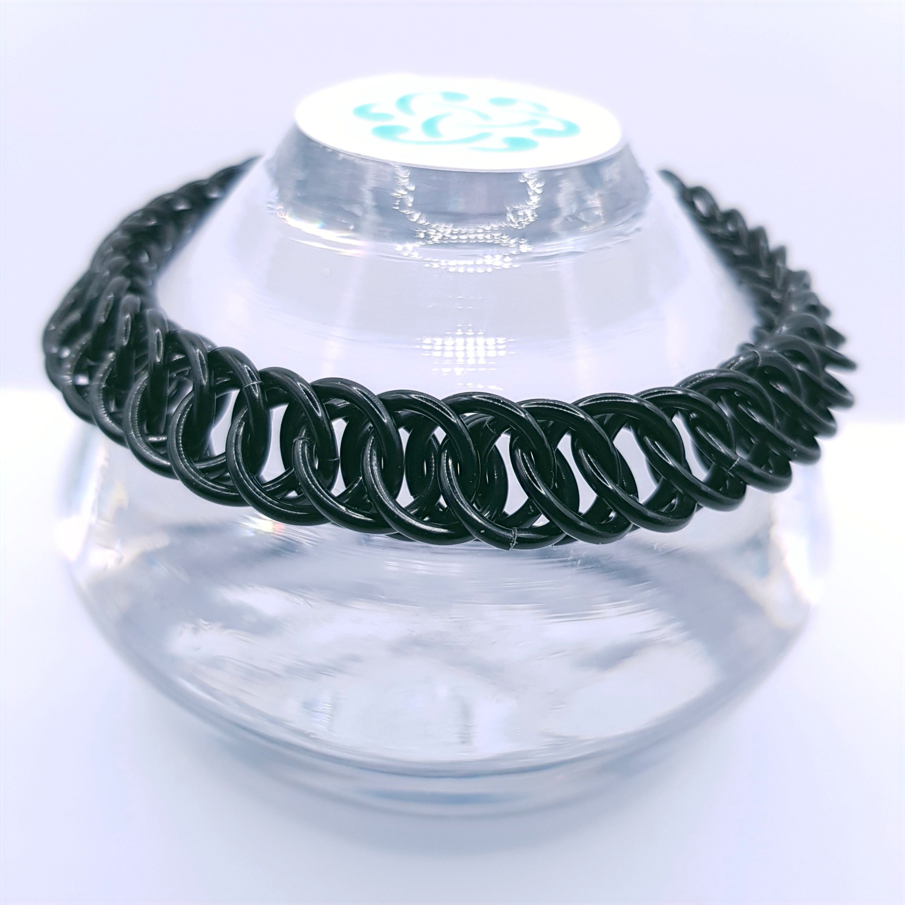 Jet Black HP 4:1 Chainmaille Bracelet image 1