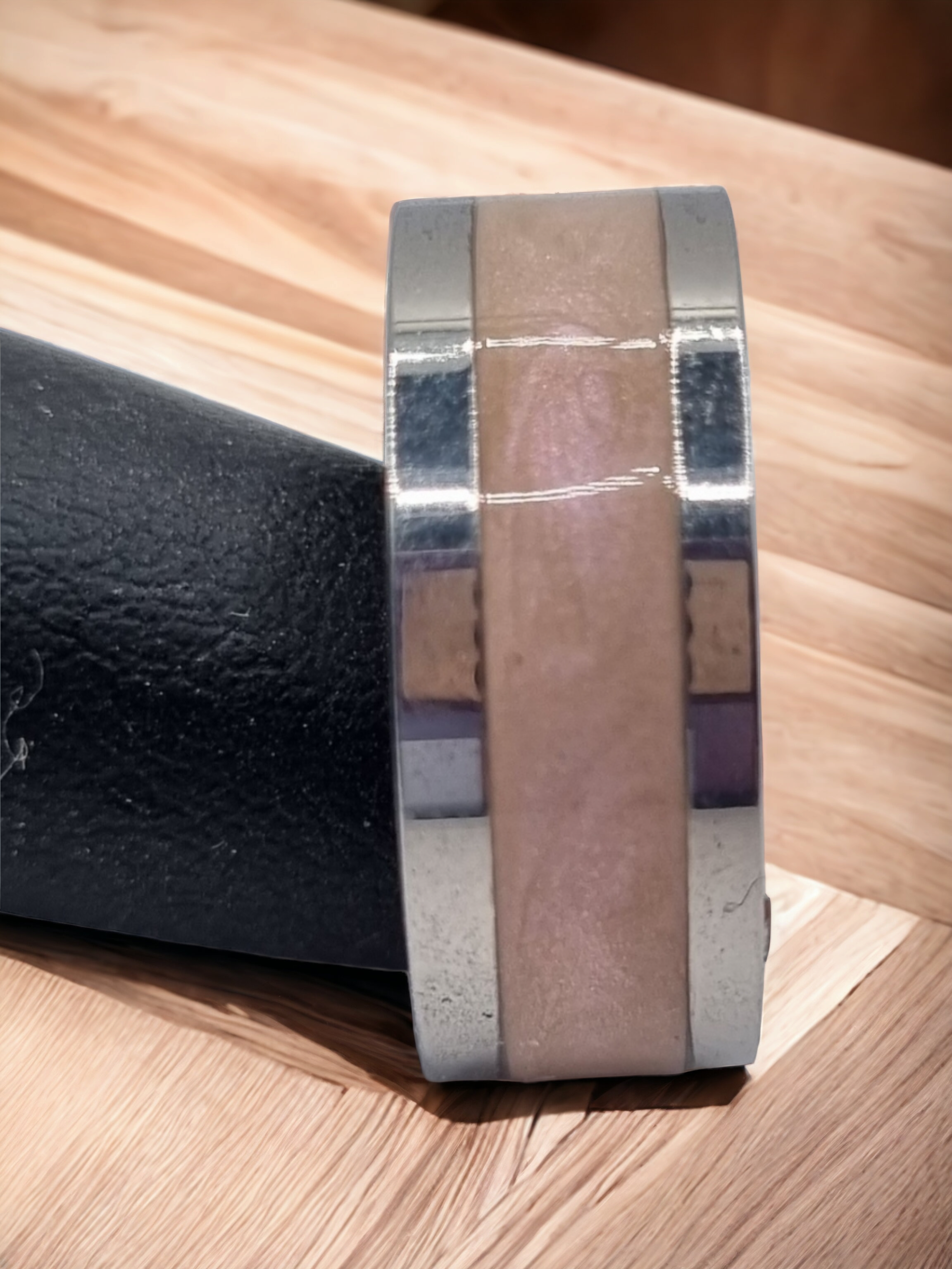 Iridescent Purple Tungsten Carbide 8mm Straight Edged Inlay Rin image 1